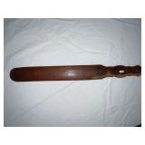 Carved Wood Letter Tray and Decorative Spatula Set