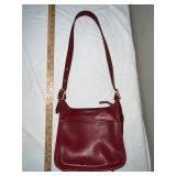 Coach Red Leather Shoulder Bag, Model 9966, with Adjustable Strap