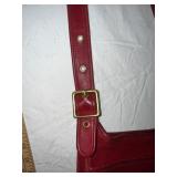 Coach Red Leather Shoulder Bag, Model 9966, with Adjustable Strap