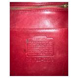 Coach Red Leather Shoulder Bag, Model 9966, with Adjustable Strap