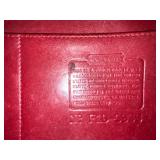 Coach Red Leather Shoulder Bag, Model 9966, with Adjustable Strap
