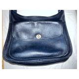 Coach Navy Leather Shoulder Bag with Adjustable Strap