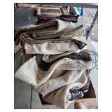 Lot of Unfinished Latch Hook Rugs and Materials