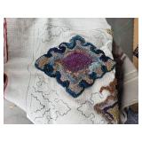 Lot of Unfinished Latch Hook Rugs and Materials