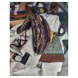 Lot of Unfinished Latch Hook Rugs and Materials