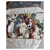 Unfinished Latch Hook Rug Project with Animal Designs