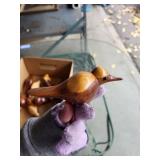 Lot of Wooden Bird Sculptures & Vintage Wood Saw Handles