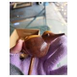 Lot of Wooden Bird Sculptures & Vintage Wood Saw Handles