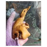 Hand-Carved Wooden Bird Figurine