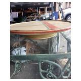 Vintage Wooden Lazy Susan with Colorful Cross Pattern