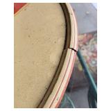 Vintage Wooden Lazy Susan with Colorful Cross Pattern