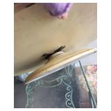 Vintage Wooden Lazy Susan with Colorful Cross Pattern