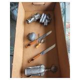 Vintage Kitchenware Lot: Molds, Cutlery, Corkscrew