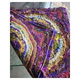 Vibrant Handcrafted Square Rug with Floral Design