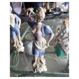 Vintage Porcelain Figurines Set & Clown Costume Sewing Pattern