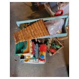 Vintage Toy Lot: Xylophone, Fisher-Price Train, Wooden Toys