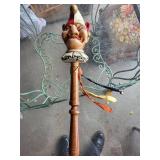 Vintage Jester Puppet Head with Wooden Handle