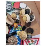 Vintage Buttons & Patches Lot with Risdon Self-Cover Buttons