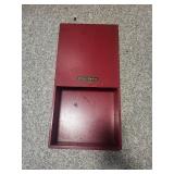 Vintage Red Wooden Waste Basket with Patent Pending Label