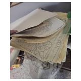 Crafting and Sewing Supplies with Books and Fabrics