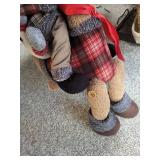 Plush Reindeer with Santa & Snowman Holiday Decoration