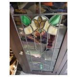 Antique Arts & Crafts Cabinet with Stained Glass Doors - 78"x54"x15"