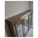 Antique Arts & Crafts Cabinet with Stained Glass Doors - 78"x54"x15"