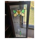 Antique Arts & Crafts Cabinet with Stained Glass Doors - 78"x54"x15"