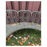 Antique Art Nouveau Metal Outdoor Curved Bench