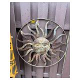 Vintage Metal Sun Wall Art Sculpture