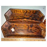 Vintage Wooden Letter Holder with Carved Handle