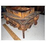 Antique Sewing Box with Parquetry Inlay Missing Tufted Top Box includes Drawer