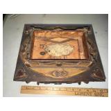 Antique Sewing Box with Parquetry Inlay Missing Tufted Top Box includes Drawer