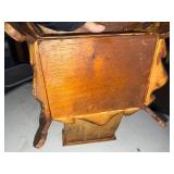 Antique Sewing Box with Parquetry Inlay Missing Tufted Top Box includes Drawer