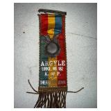 Vintage Knights of Pythias Ribbon Argyle Lodge No. 182 Sheffield Iowa