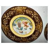 Set of 4 Vintage Majolica Pottery Decorative Embossed Ceramic Plates