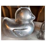 Vintage Aluminum Duck & Lamb Cake Baking and Candy Molds Set
