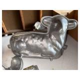 Vintage Aluminum Duck & Lamb Cake Baking and Candy Molds Set