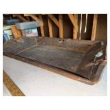 Antique Rustic Wooden Tray with Heart-Shaped Handles