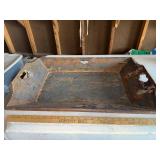 Antique Rustic Wooden Tray with Heart-Shaped Handles