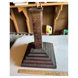Vintage Cast Iron Brick-Style Decorative Column Base Stand