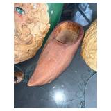 Vintage Carved Wooden Santa Face Clogs Lot