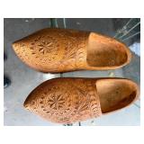 Vintage 1912 Carved Wooden Clogs with Intricate Design