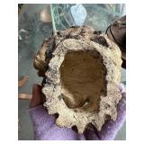 Vintage Wooden Table Lamp and Stone Sculpture