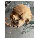 Vintage Wooden Table Lamp and Stone Sculpture