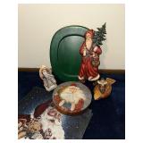 Santa Claus Decor Collection: Figurines, Plate & Tapestry