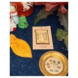 Assorted Christmas Decorations: Santa Figurines, Trees, Ornaments & More