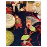 Assorted Christmas Decorations: Santa Figurines, Trees, Ornaments & More