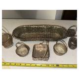 Set of 7 Decorative Wire Baskets - Various Shapes and Sizes