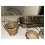 Set of 7 Decorative Wire Baskets - Various Shapes and Sizes